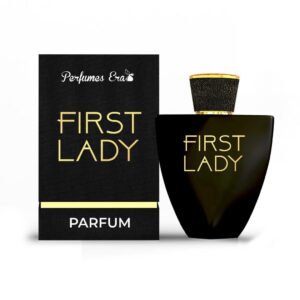 A bottle of perfume with the words " first lady " written on it.