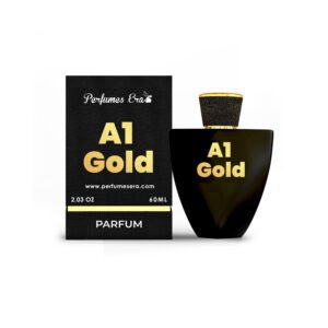 A1 Gold perfume bottle and box.