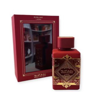 Lattafa Sublime Badee Al Oud perfume bottle.