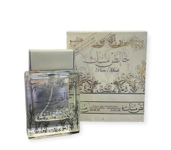 Pure Musk perfume bottle and box.